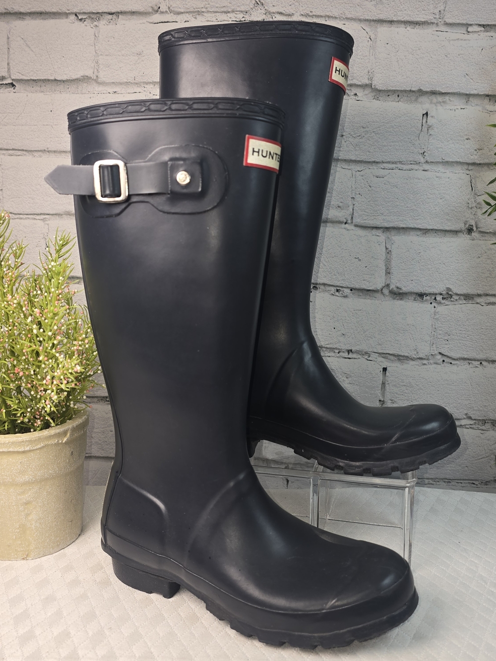 HUNTER RAIN BOOTS NAVY KIDS UNISEX UTILITY WATERPROOF PREPPY KNEE HIGH SIZE 4\5